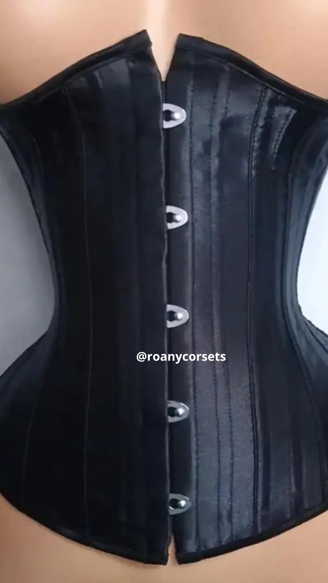 Corset Negro Moldeador de Cintura Satinado - 28 Varillas Premium