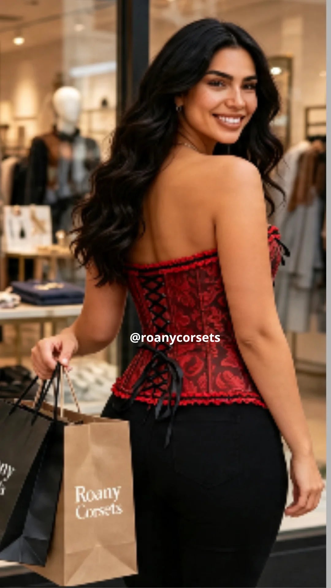 Corset Victoriano Rojo con Negro
