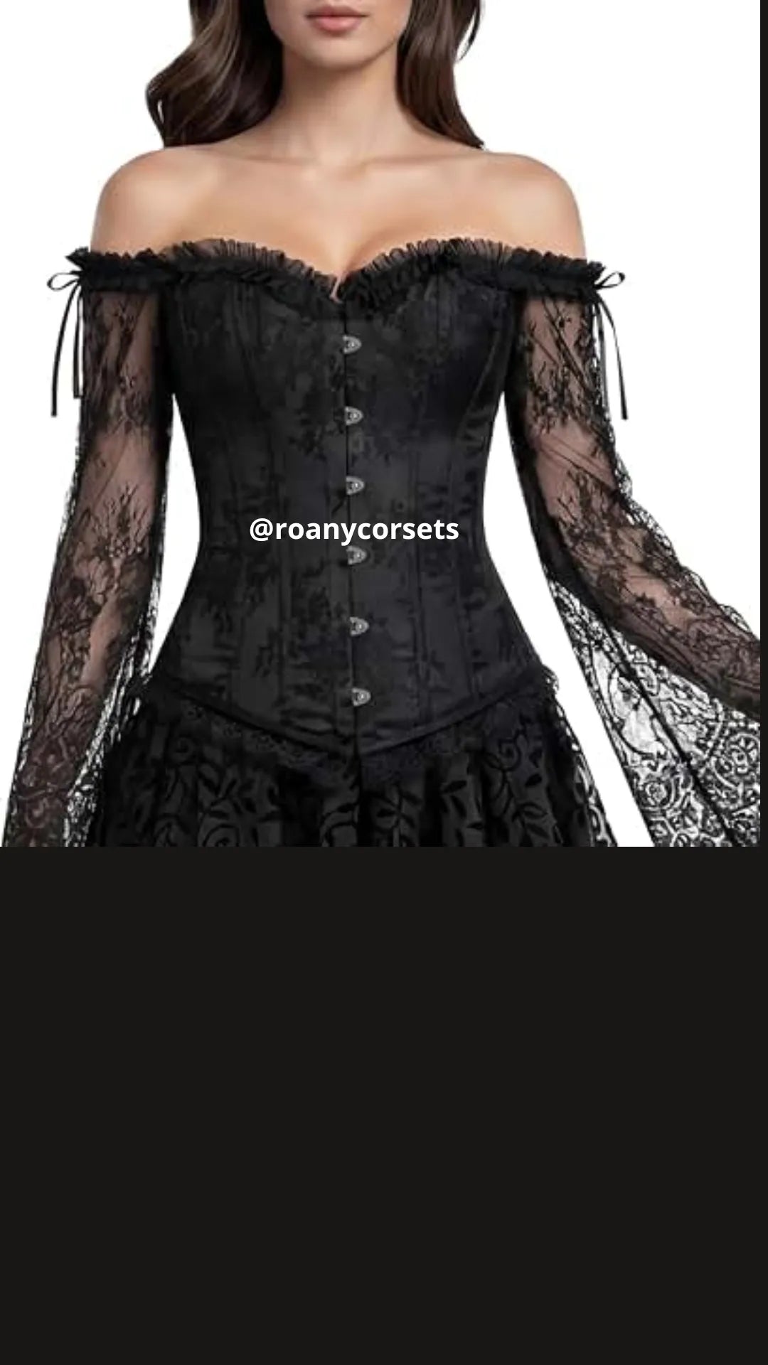 Corset Victoriano Negro Manga Larga | Moldea la Cintura