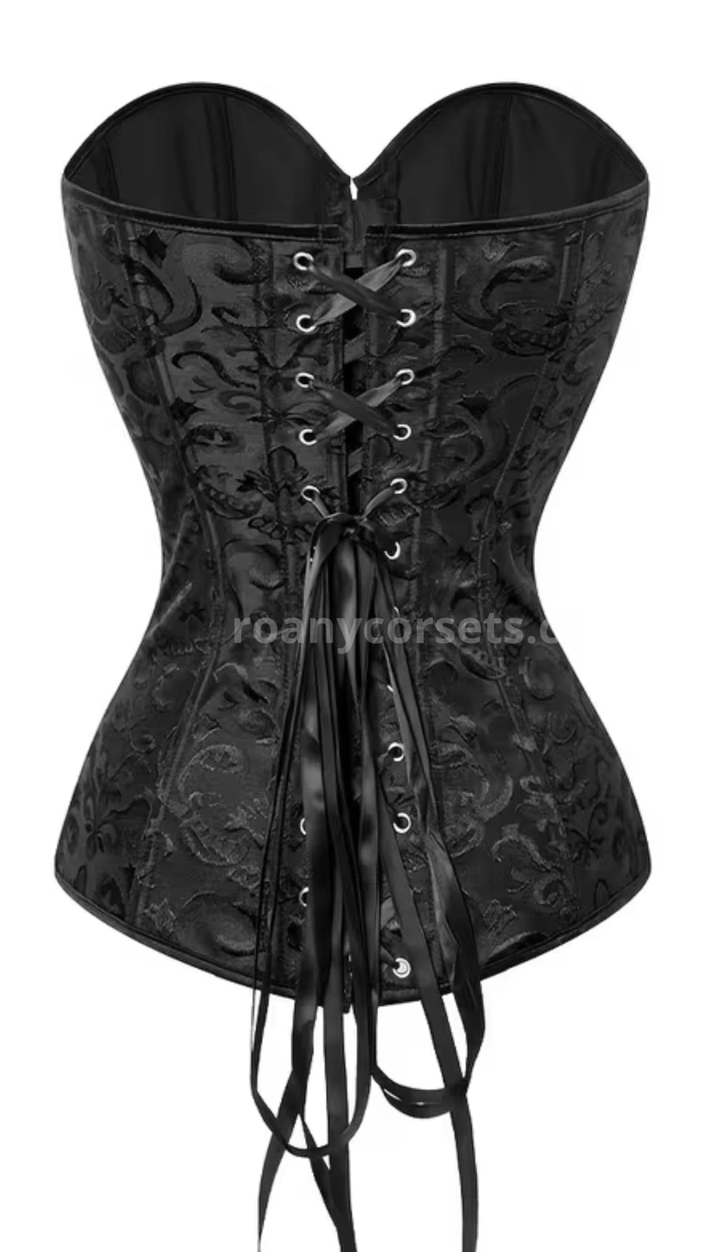 Corset Victoriano Negro Brocado con Botones - Colección Mall Chic