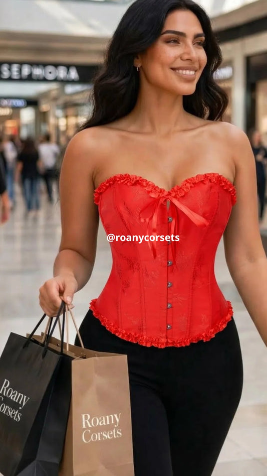 Corset Victoriano Rojo Passion  y Lazo Frontal y ajuste trasero