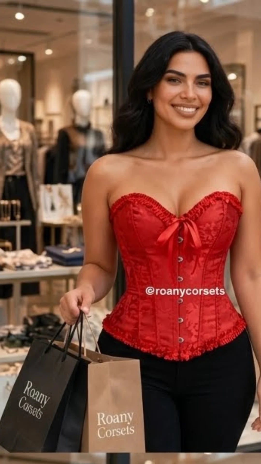 Corset Victoriano Rojo Passion  y Lazo Frontal y ajuste trasero