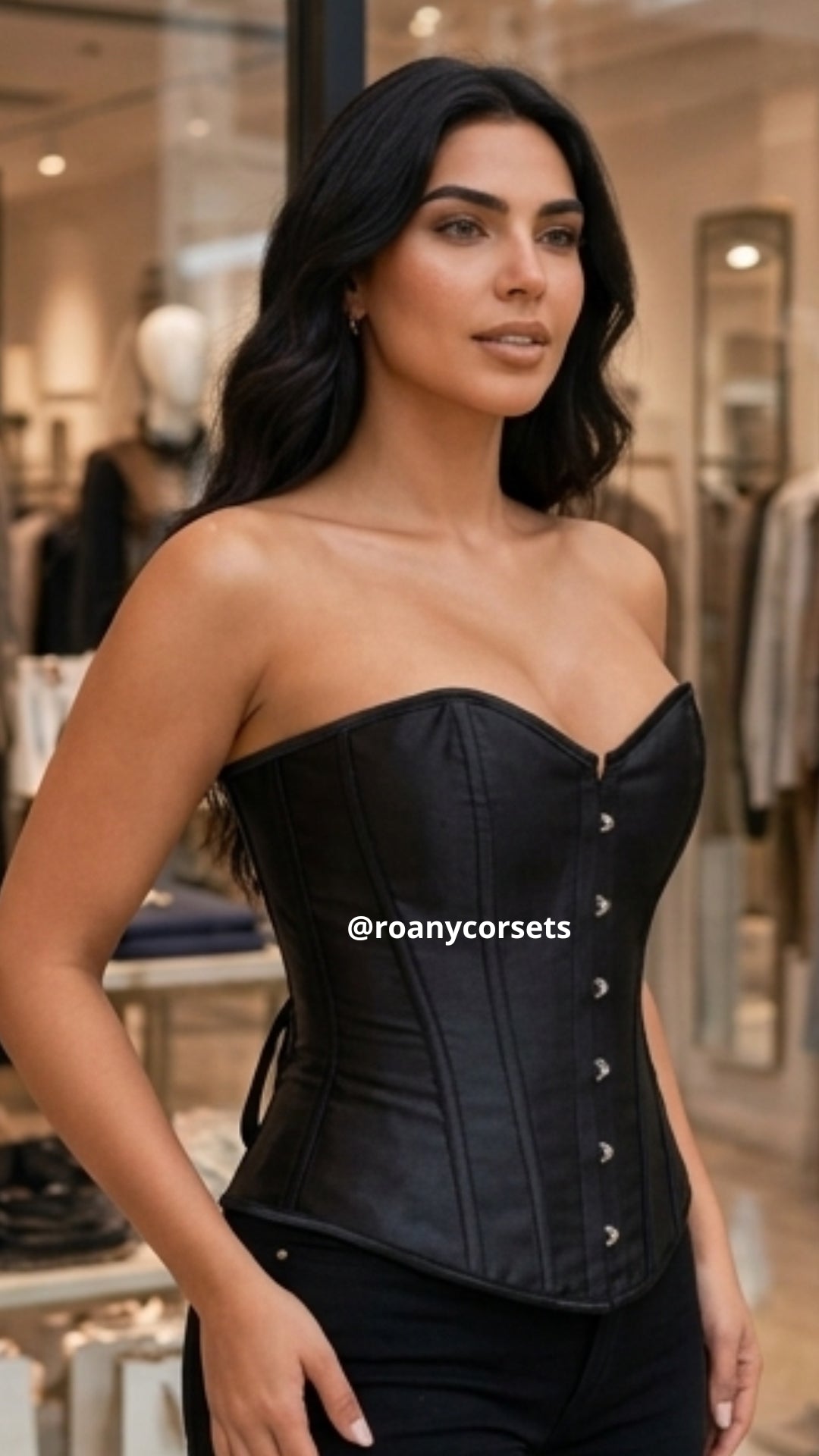 Corset Satinado Negro | Moldea la Cintura
