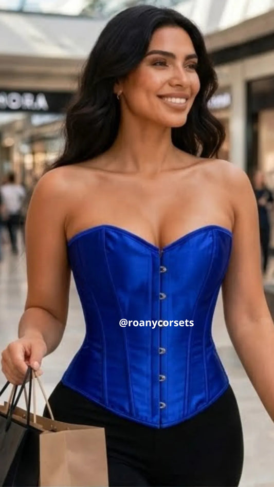 Corset Victoriano Satinado Azul | Moldea la Cintura