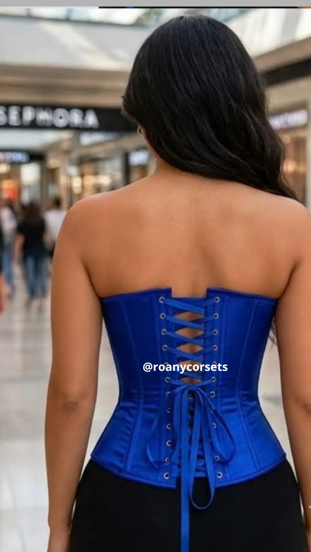 Corset Victoriano Satinado Azul | Moldea la Cintura