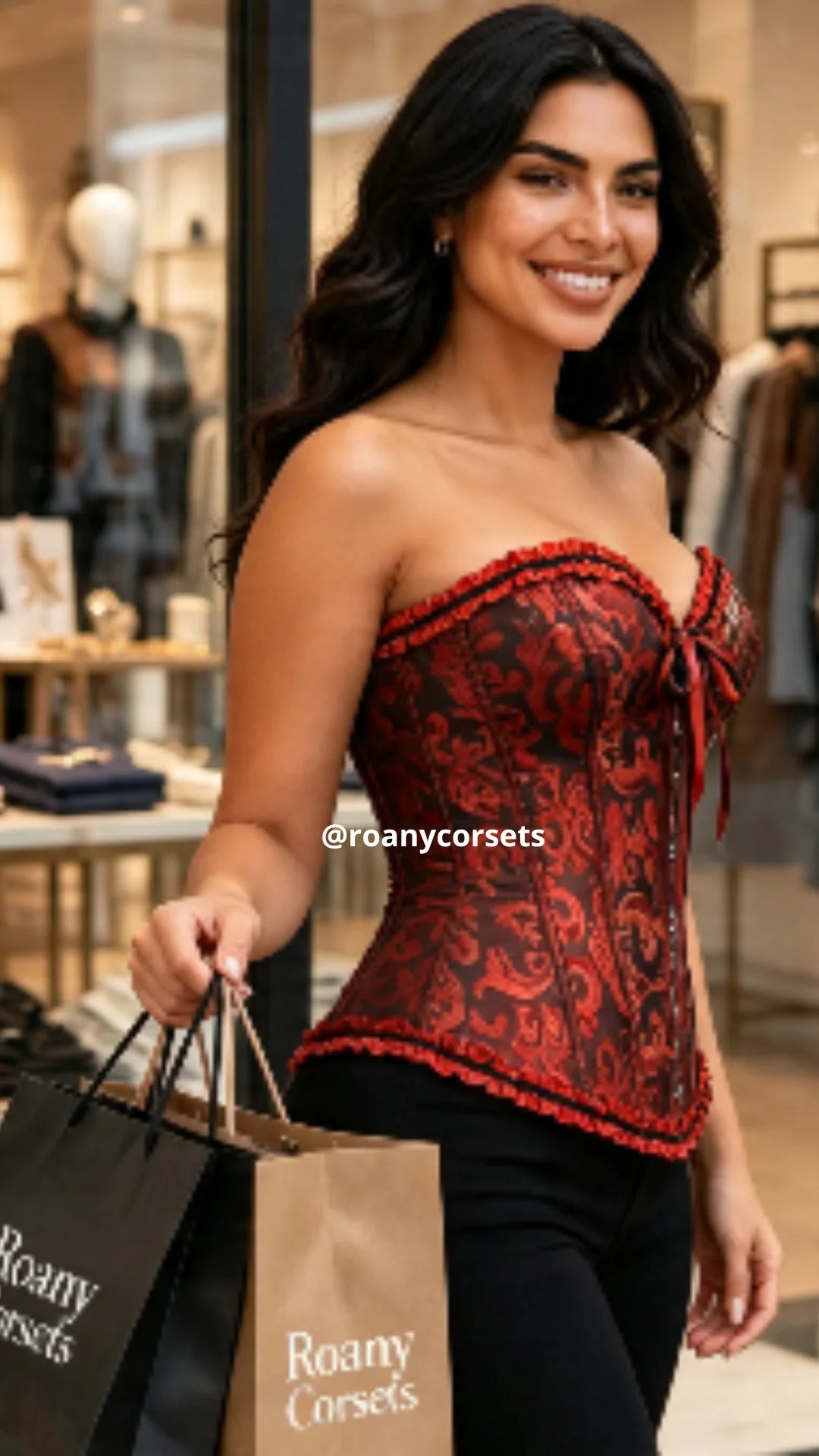 Corset Victoriano Rojo con Negro