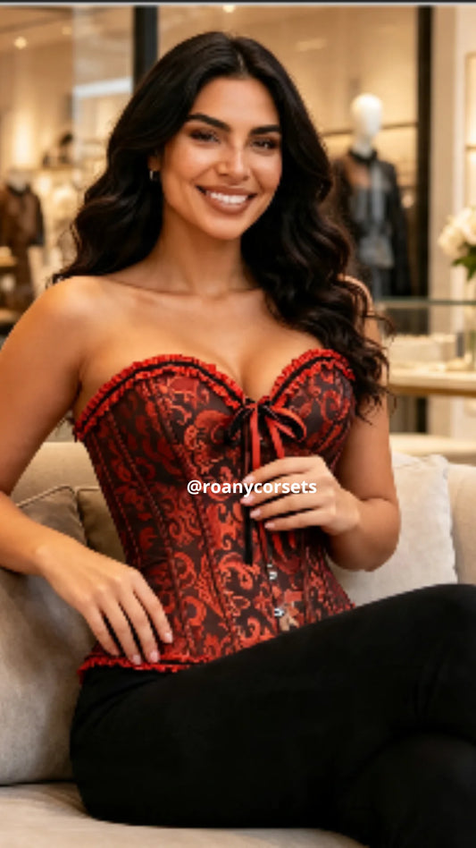 Corset Victoriano Rojo con Negro