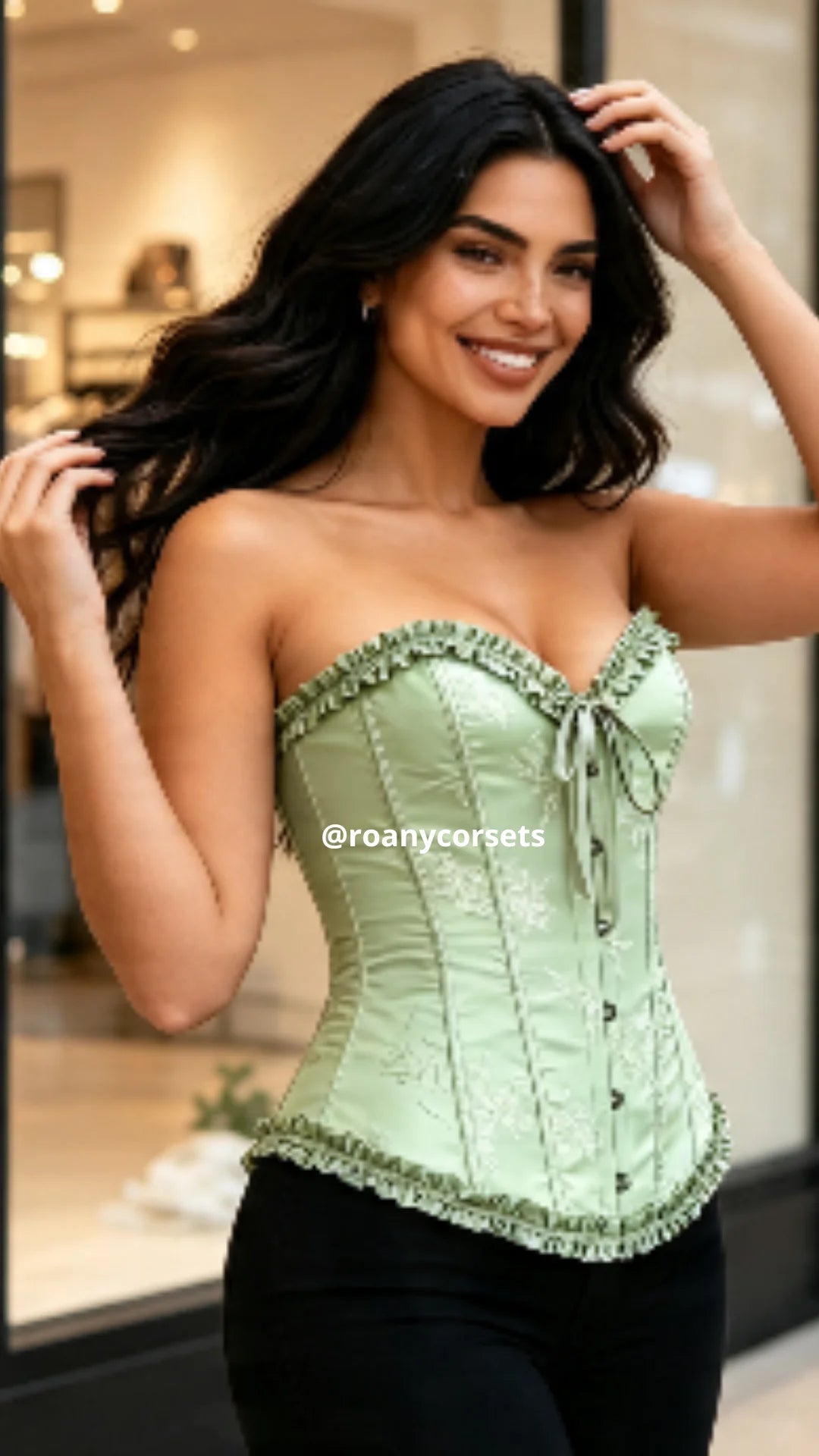 Corset Verde Claro Estilo Victoriano