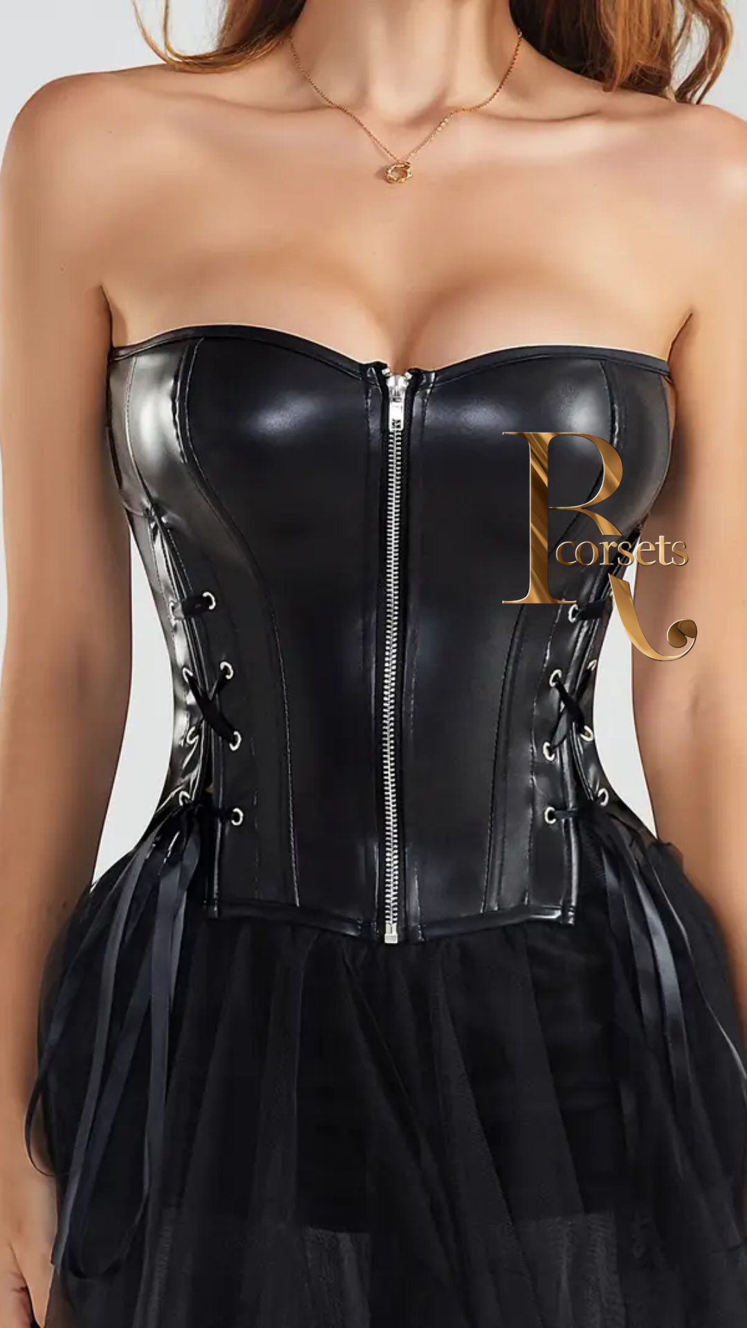 Corsés Bustiers Corsé de Cuero sintética más tamaño Sexy Rojo Negro Cuero Negro de Roany Corsets | Corset Victoriano elegante y de alta calidad | Compra online en Perú, Chile, Bolivia y EE.UU. | Imagen 37
