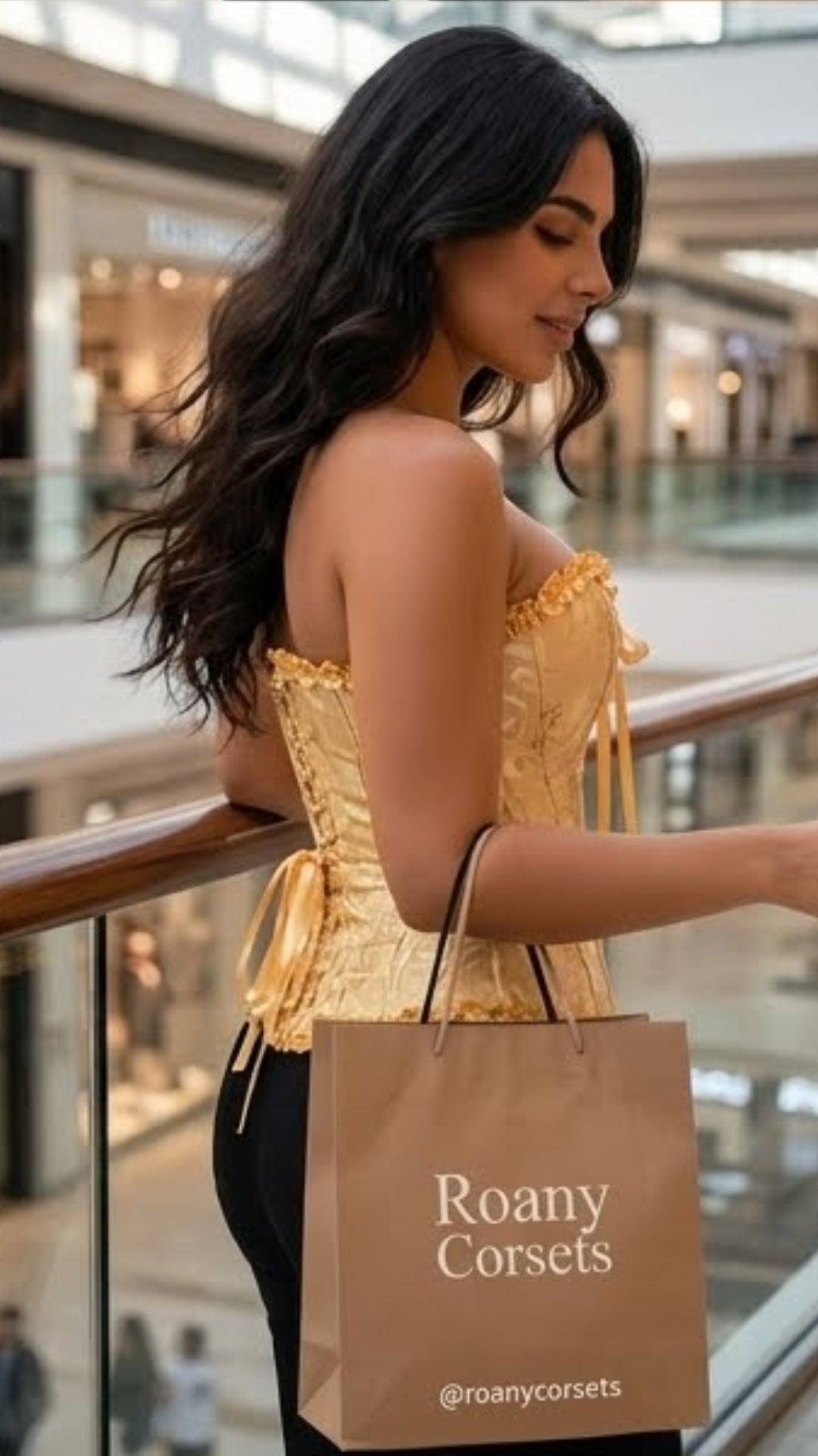 Corset Roam – Corset Amarillo Brillante Brocado | Push Up Cintura de Avispa