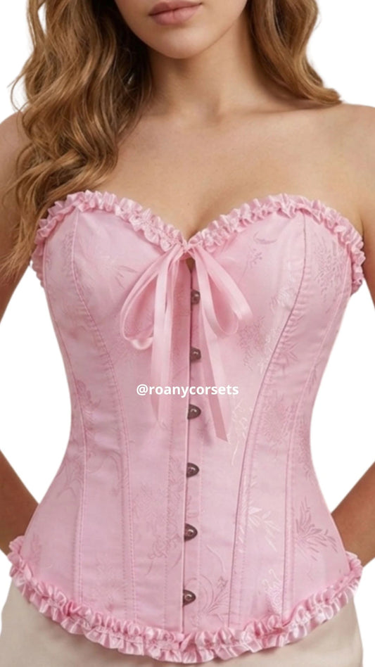 Corset Victoriano Rosado Pastel Elegante | Realza tu Silueta