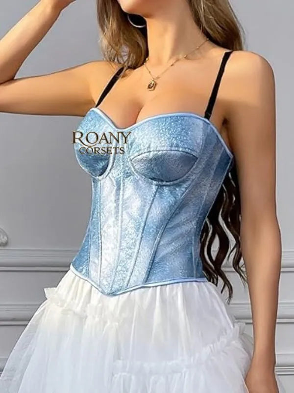 Corset Azul Cielo con Tirantes – Elegante y Ajustable 💙