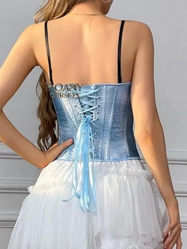 Corset Azul Cielo con Tirantes – Elegante y Ajustable 💙