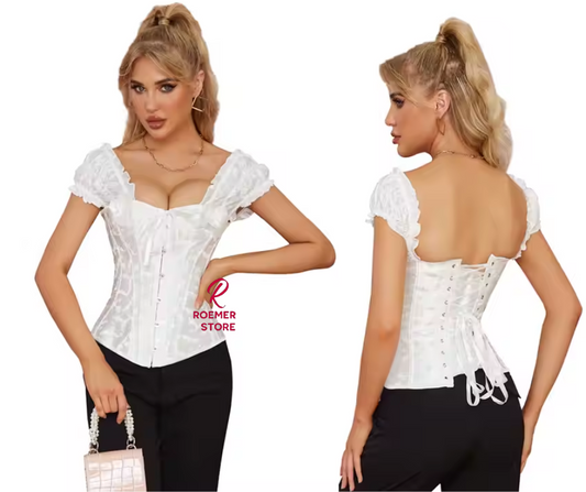 Corset Victoriano Negro con Manga - Elegancia Clásica y Comodidad