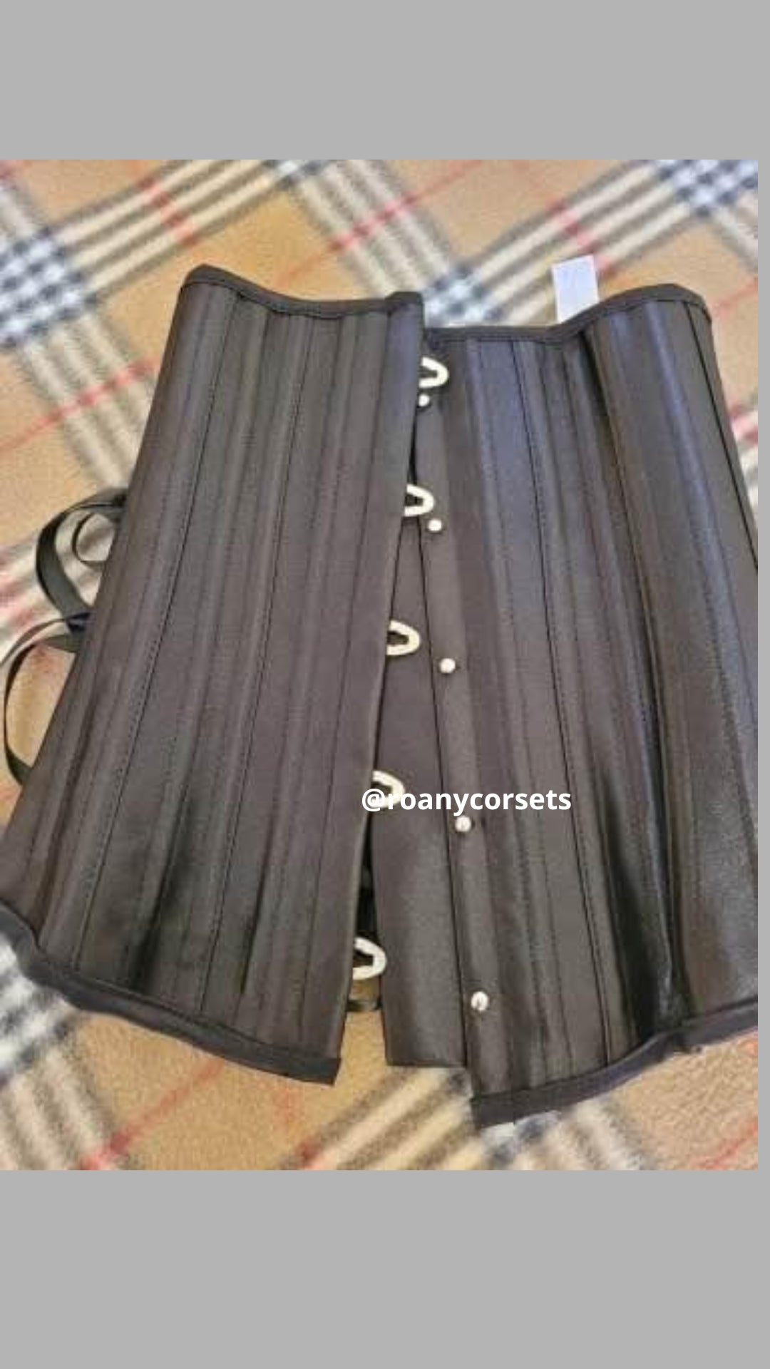 Corset Negro Moldeador de Cintura Satinado - 28 Varillas Premium