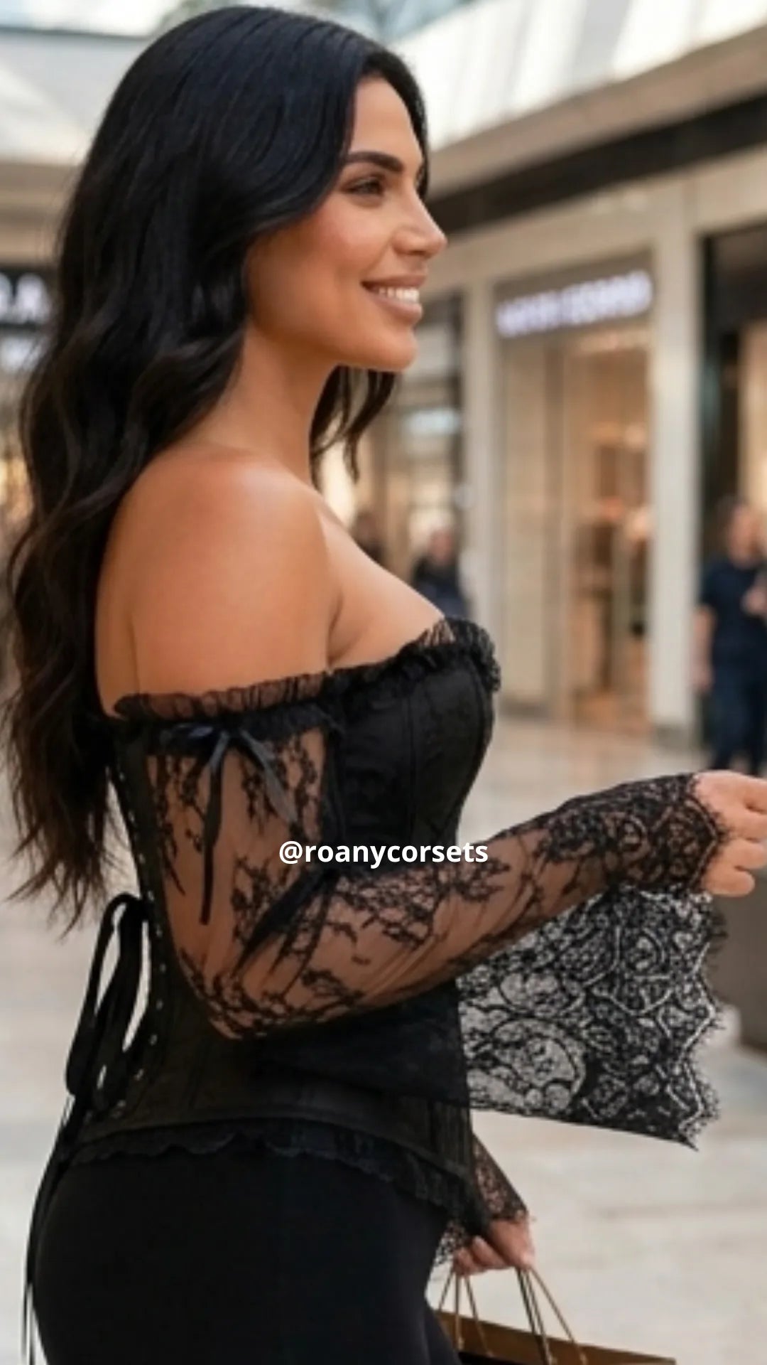 Corset Victoriano Negro Manga Larga | Moldea la Cintura