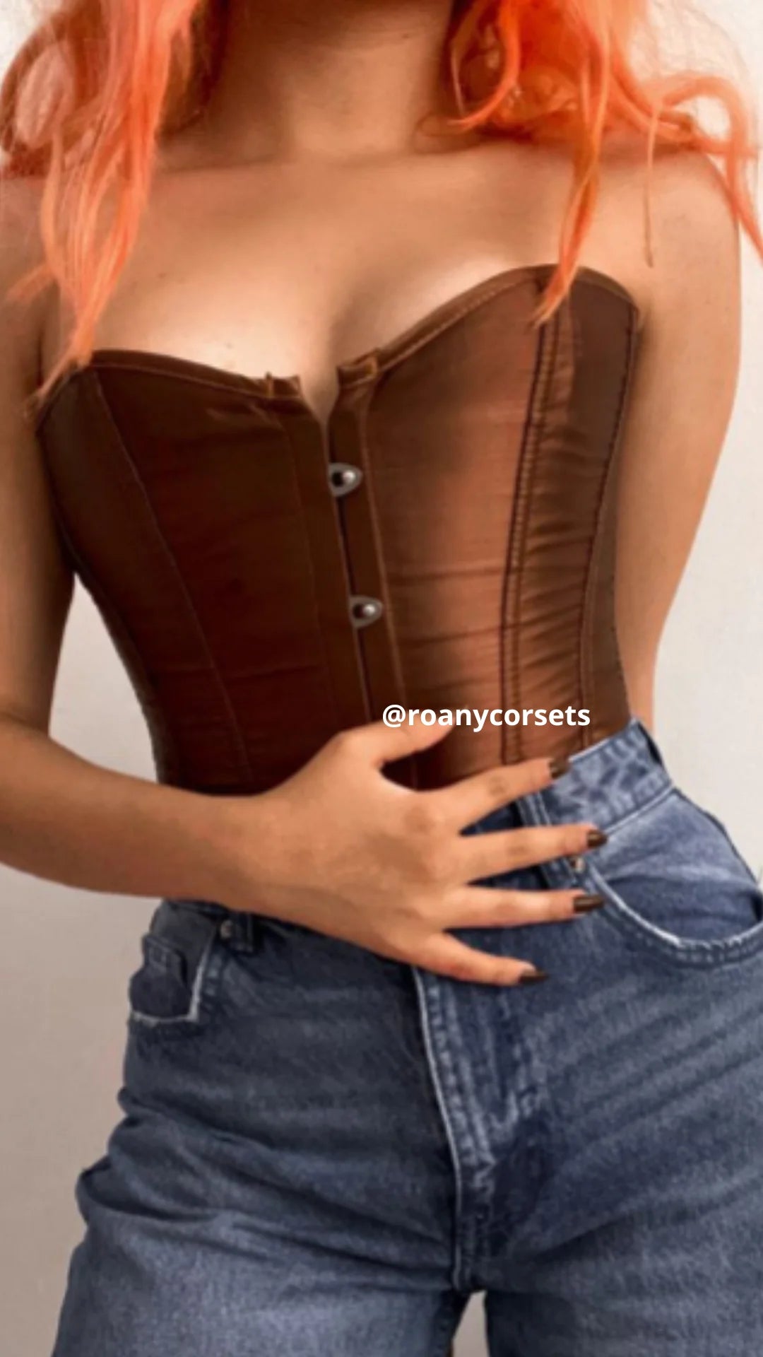 Corset Satinado Marrón | Moldea la Cintura y Realza tu Figura