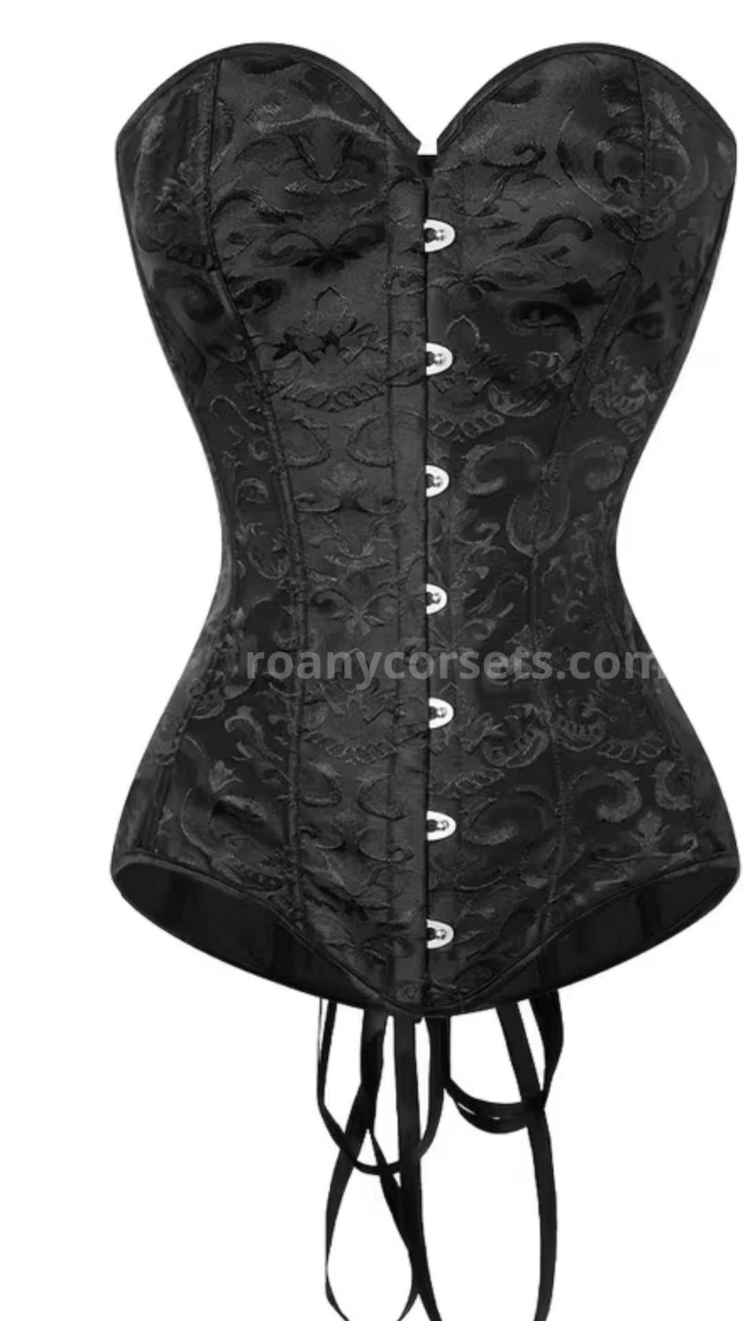 Corset Victoriano Negro Brocado con Botones - Colección Mall Chic