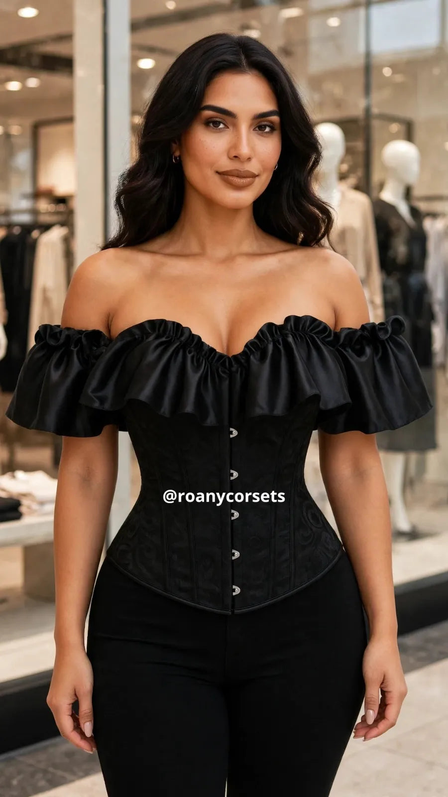 Corset Victoriano Negro con mangas | Elegancia y Estilo | Roany Corsets Perú