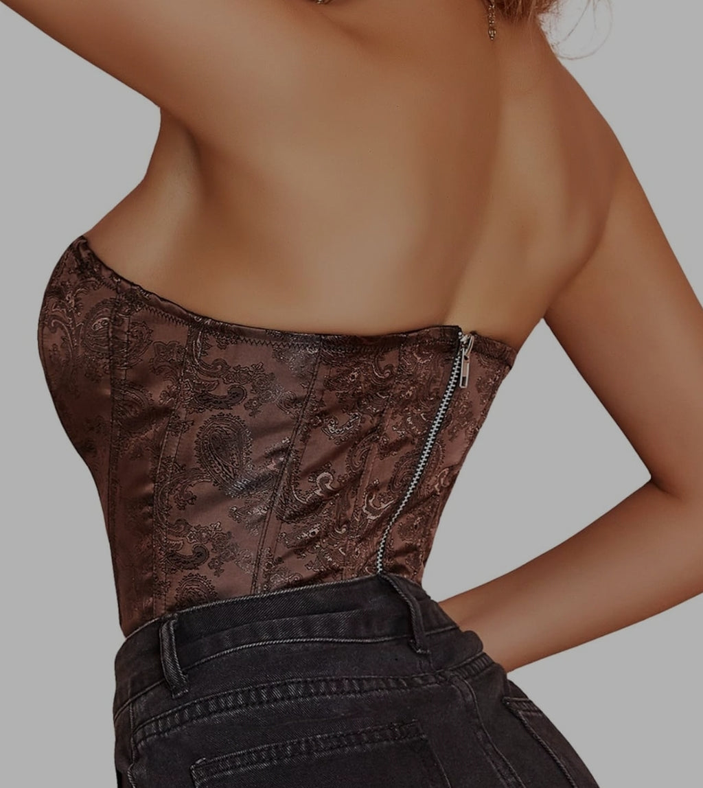 Corset Top Marrón - Realza Tu Figura con Estilo y Comodidad