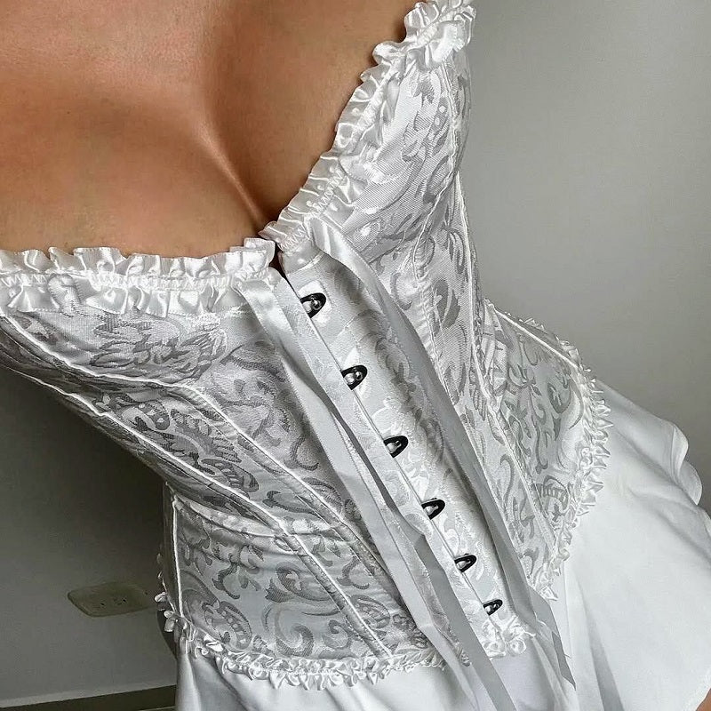 Corset Victoriano Blanco blanco de Roany Corsets Oficial | elegante y de alta calidad | Compra online en Perú, Chile, Bolivia y EE.UU. | Imagen YoungandBeautiful.._corset_pinterest_tendencia_viral_emprendimiento_ventas
