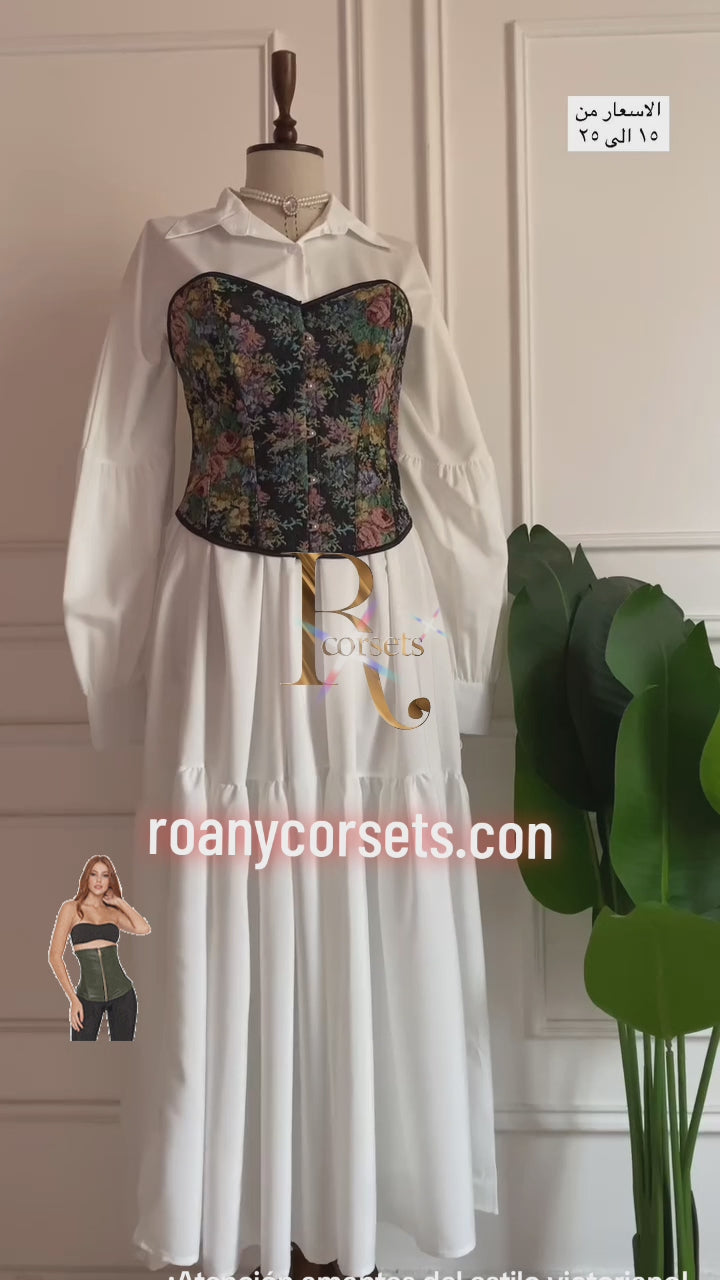 Corset Floral Negro - Sofisticación y Sensualidad en Cada Detalle